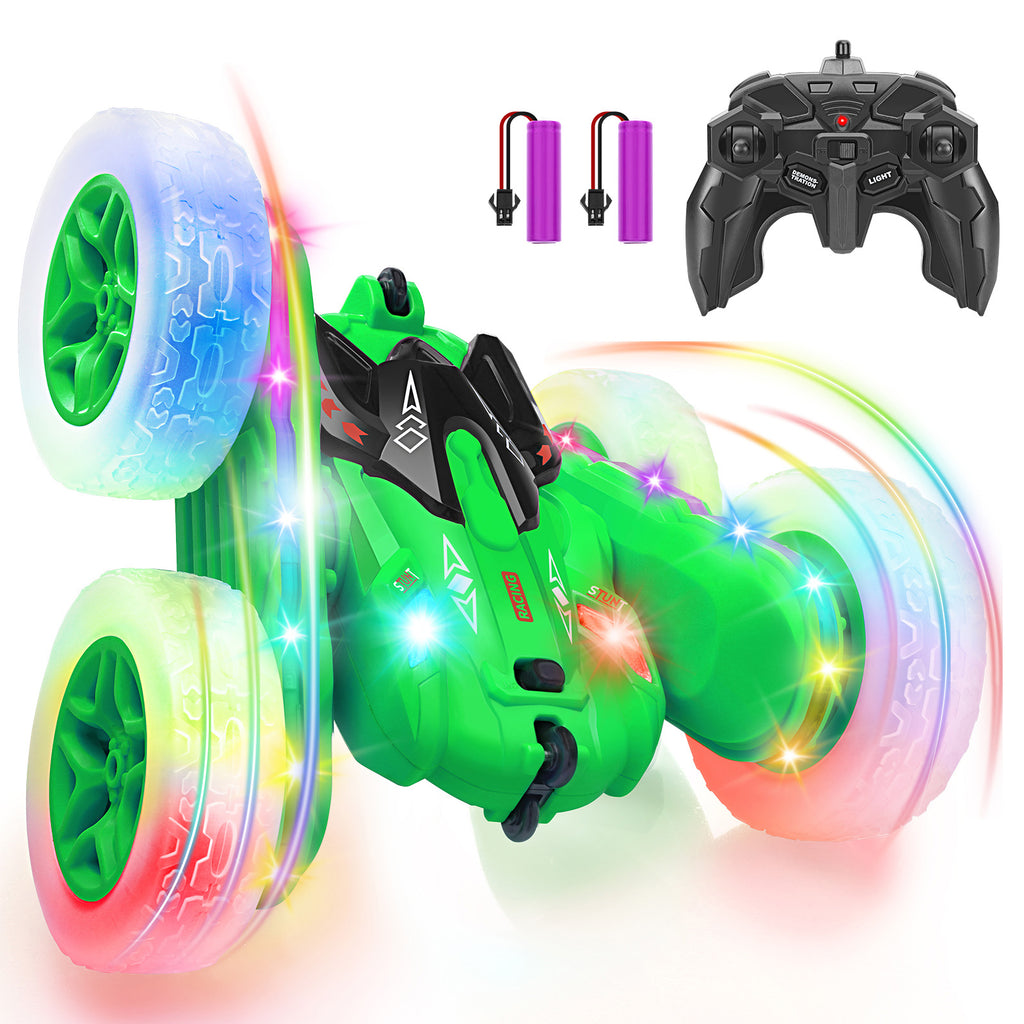 SGILE 2.4Ghz Double Sided 360 Flip Rotating Racing Car, Green