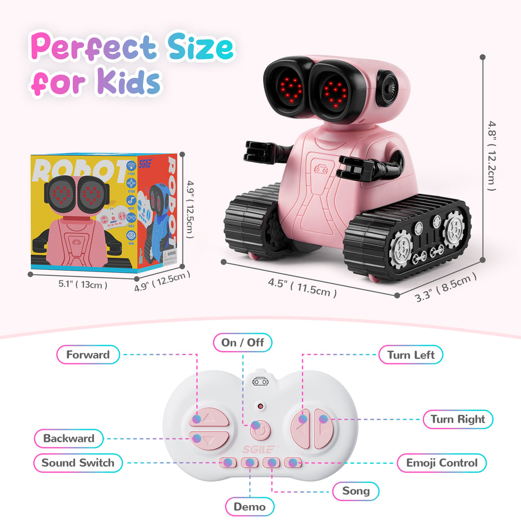 SGILE Emotional Remote Control Rc Robot Toys,Pink