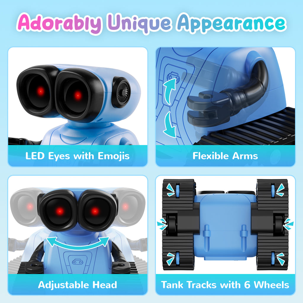 SGILE Remote Control Robot Toys with Music and LED Eyes,Blue