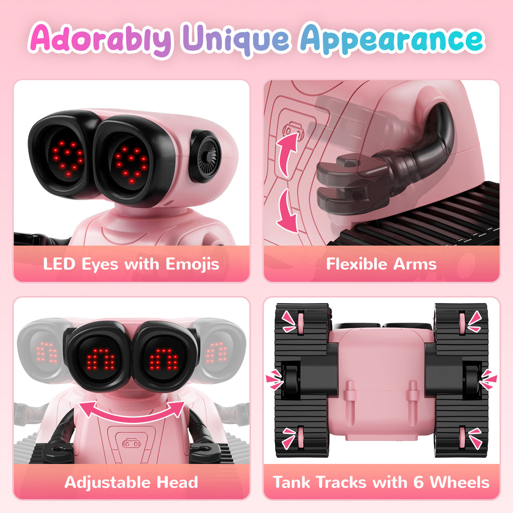 SGILE Emotional Remote Control Rc Robot Toys,Pink