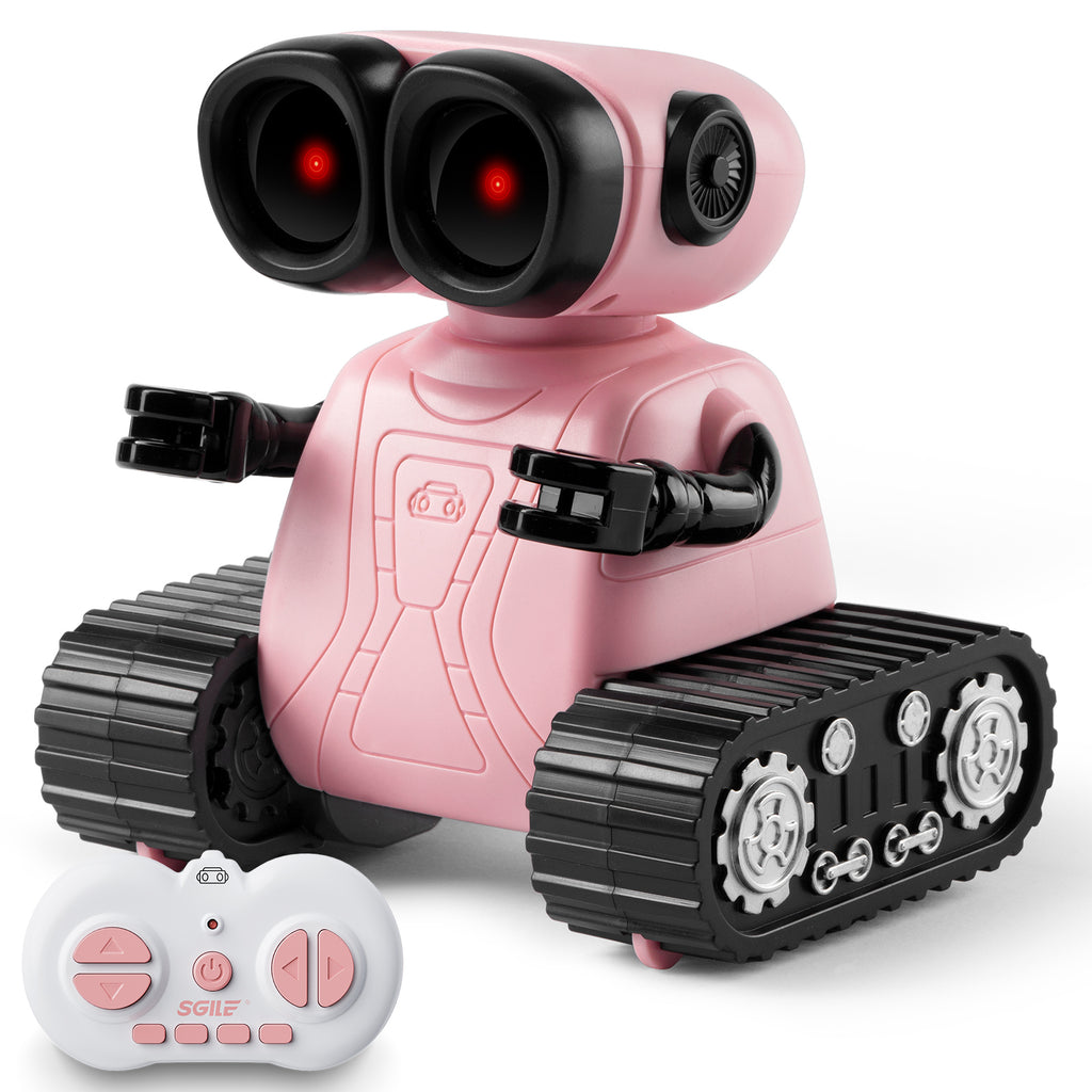 SGILE Remote Control Robot Toys with Music and LED Eyes,Pink