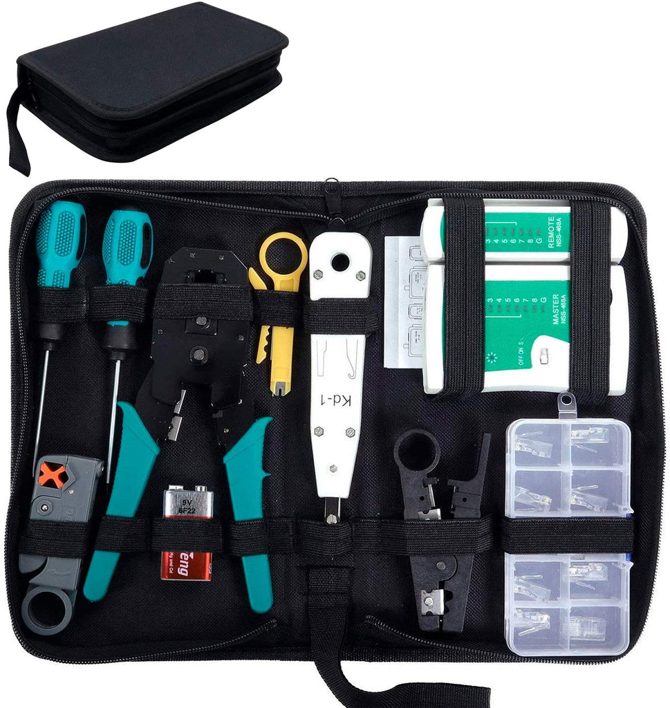 SGILE Pro 12-in-1 Network Repair Kits Computer Maintenance Lan Cable Tester Mobile Device Repair Set