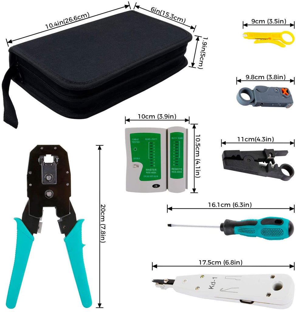 SGILE Pro 12-in-1 Network Repair Kits Computer Maintenance Lan Cable Tester Mobile Device Repair Set