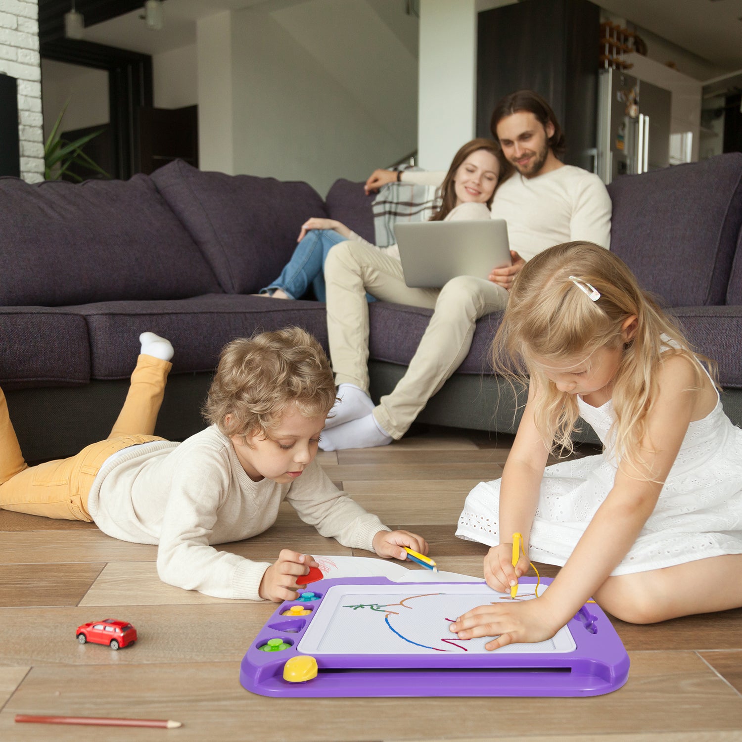 SGILE Magnetic Drawing Board Toy for Kids, Blue - Large for sale