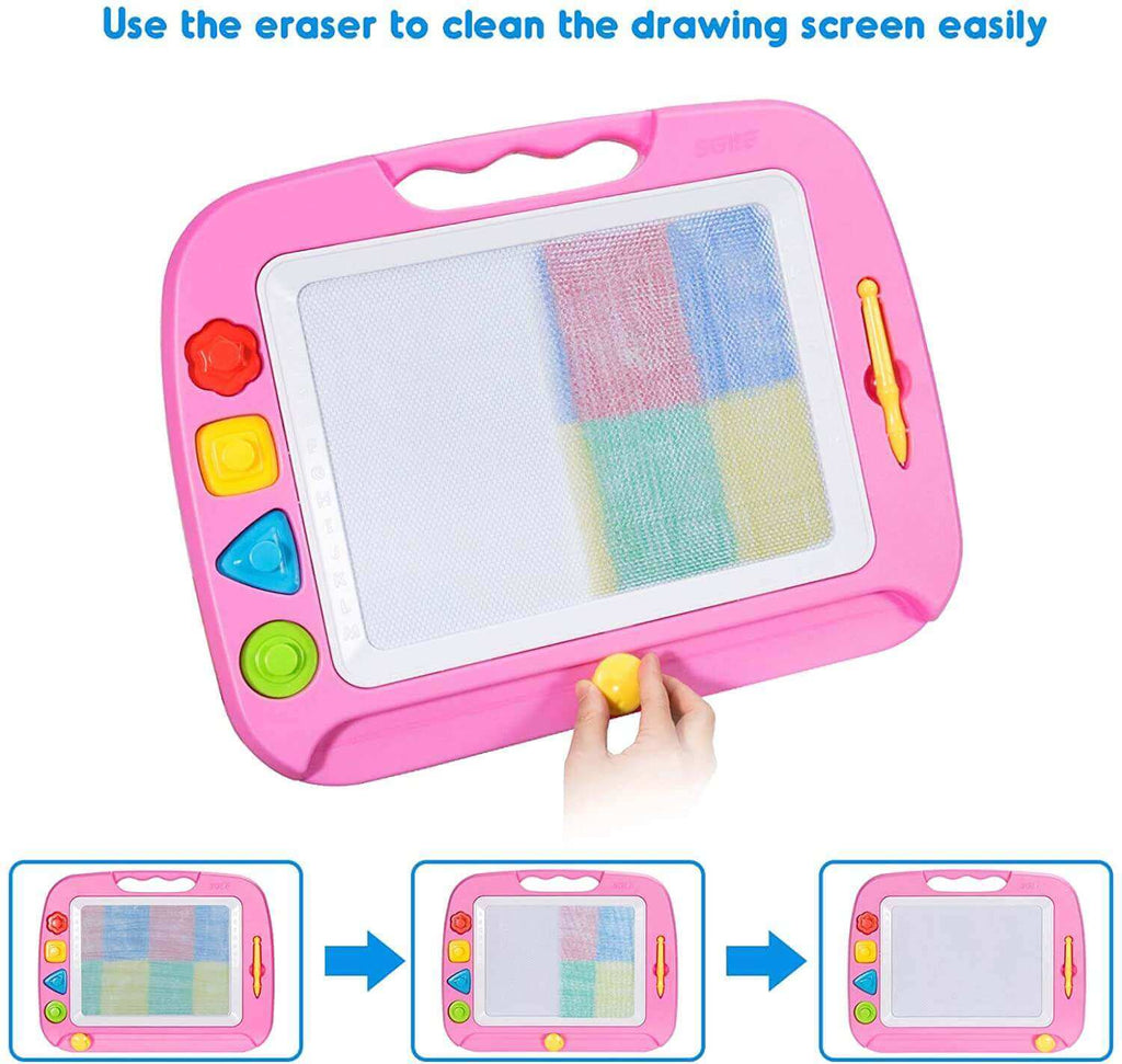  SGILE Toys for Kids, Magnetic Drawing Board for Early Learning,  Color Erasable Doodle Writing Pad Gift for Baby Girls Boys, Painting Sketch  Pad with Four Stamps for 3 4 5 Year