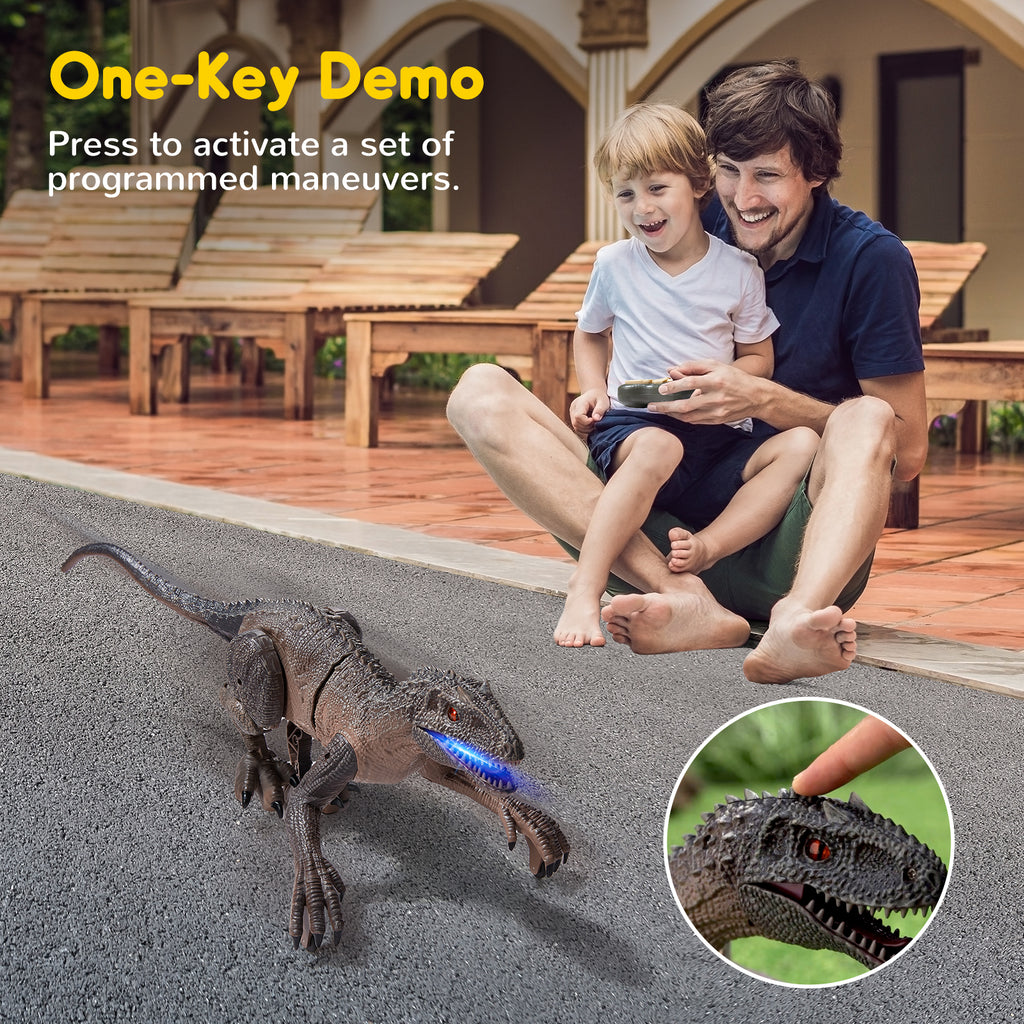 SGILE RC Jurassic Dinosaur Toy with Light & Sound