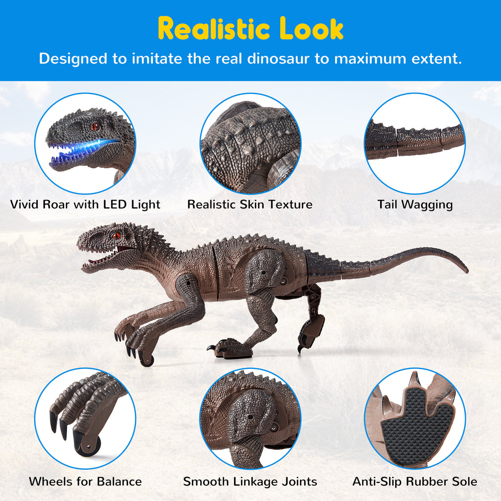 SGILE RC Jurassic Dinosaur Toy with Light & Sound